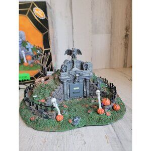 Lemax hillside mausoleum spooky town Halloween‎ animated village